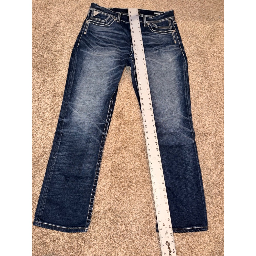 Salvage Supply Co Riot Taper Jeans Mens 34x30 Dark Wash Athletic Fit Denim(657)) - Picture 5 of 8